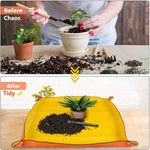 HASTHIP® 100*100CM Gardening Mat for for Indoor Bonsai Succulent Plant Care, Waterproof and Foladable PE Garden Mat for Watering Grassland Balcony Nursery Potting and Transplanting Mat Plant Seedling