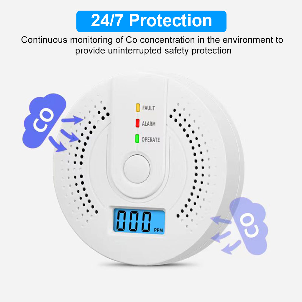 3pcs Carbon Monoxide Detector Carbon Monoxide Alarm Detectors with Digital Display & LED Lights, 85DB Loud Alarm CO Alarm Detector for Kitchen, Room (Battery Not Included)