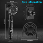 Shower Head Kit Water-saving Pressurized Shower Head with LCD Temperature 5 Spray Modes Self Adhesive Bathroom Pressurized Shower Head Kit with 1.5m Hose