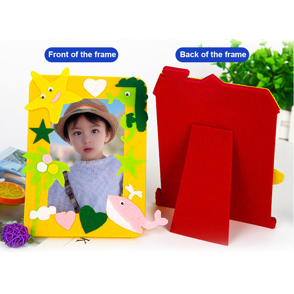 DIY Fabric Photo Frame Accessories Kit 6 Styles Cartoon Photo Frame Kids Decorative Fabric Photo Frame Picture Frame Kids DIY Non-woven Fabric Crafting Photo Frame