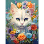 HASTHIP® Diamond Painting Kit - 12x16inch White Cat Diamond Painting Kits, 5D Diamond Painting Kit for Adults & Kids, Very Suitable for Home Leisure and Wall Decoration, Gift for Kids and Adults