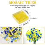 Mosaic Tiles, Glass Mosaic Tiles for Crafts Bulk, Stained Mosaic Glass Pieces, Mosaic Supplies for DIY Picture Coaster Home Mosaic Decoration, (450pcs Around), Yellow