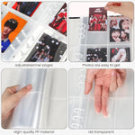 Scrapbook Photo Album Book, 30 Sheets Kpop Photocard Binder Kpop Photocard Holder Book Sleeves for A5 240 Photocards, Versatile Collection for Game Cards & Keepsakes