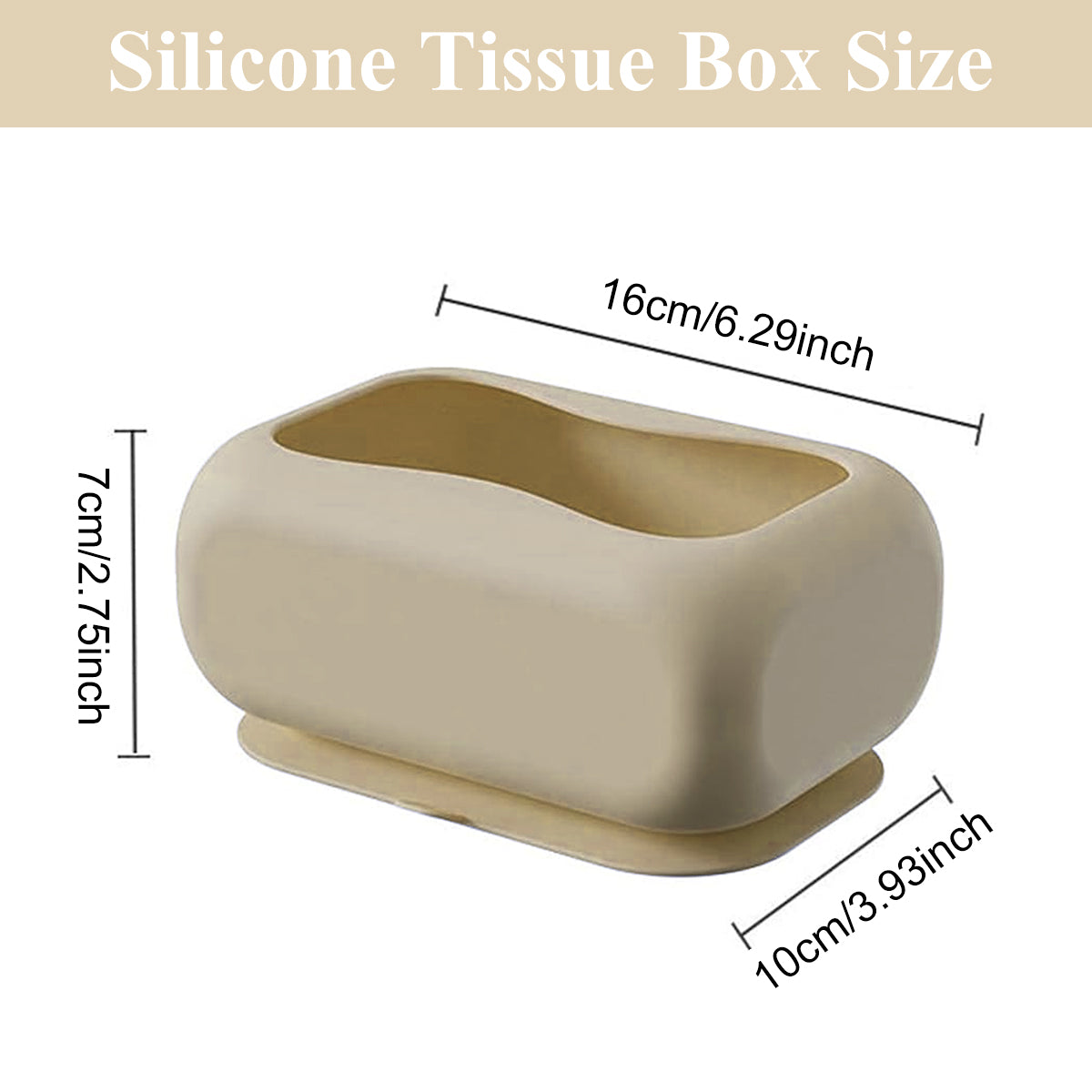 Silicone Tissue Box Strong Suction Cup Tissue Paper Box Desk Tissue Box Wall Mount Tissue Box Under Desk Space Saving Under Desk Tissue Paper Box for Dressing Table, Desk, Office