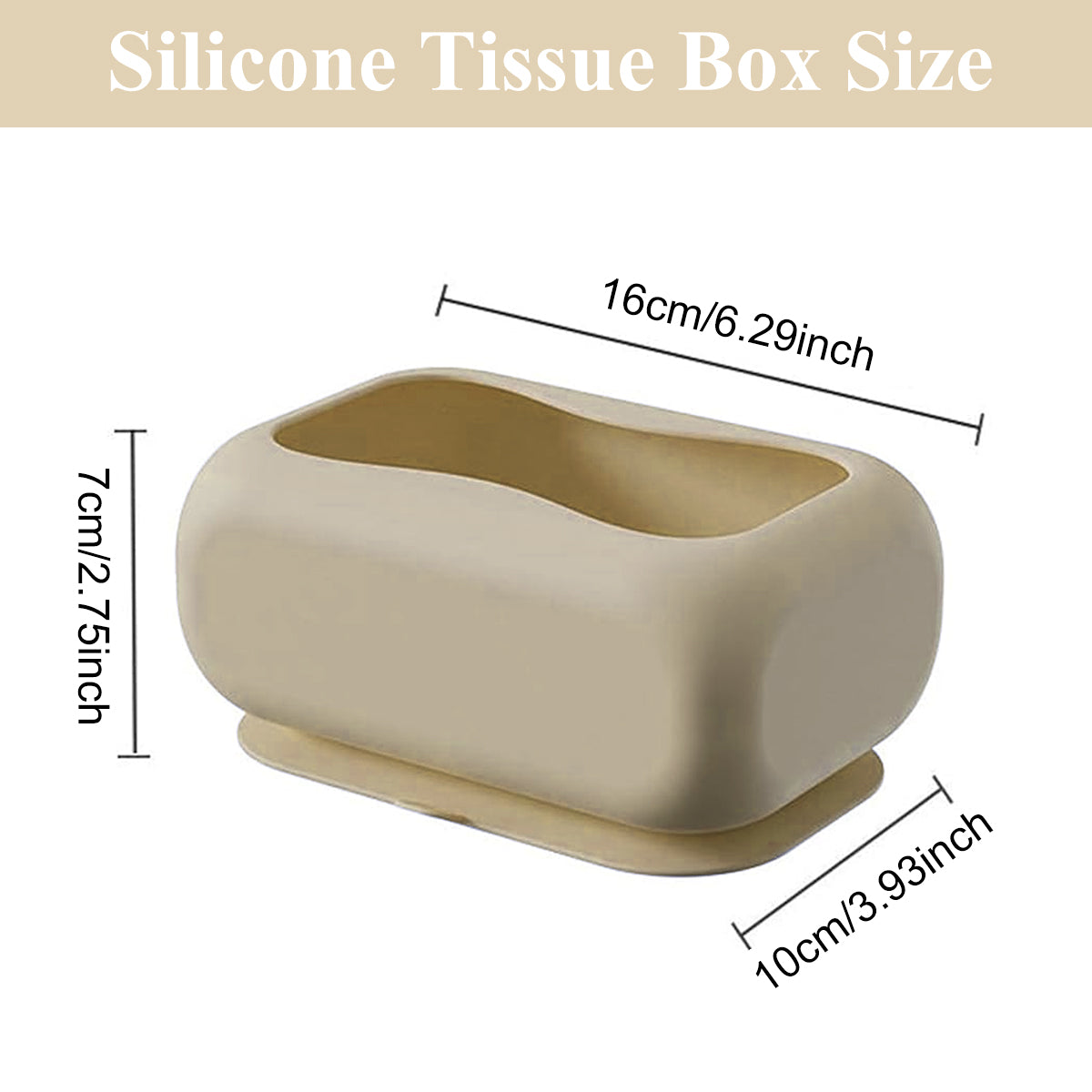 HASTHIP® Silicone Tissue Box Strong Suction Cup Tissue Paper Box Desk Tissue Box Wall Mount Tissue Box Under Desk Space Saving Under Desk Tissue Paper Box for Dressing Table, Desk, Office