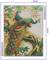 HASTHIP® 5D Diamond Embroidery DIY Peacock Cross Stitch Craft Painting (32x45 cm, Multicolour),Others