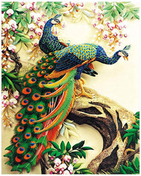 HASTHIP® 5D Diamond Embroidery DIY Peacock Cross Stitch Craft Painting (32x45 cm, Multicolour),Others