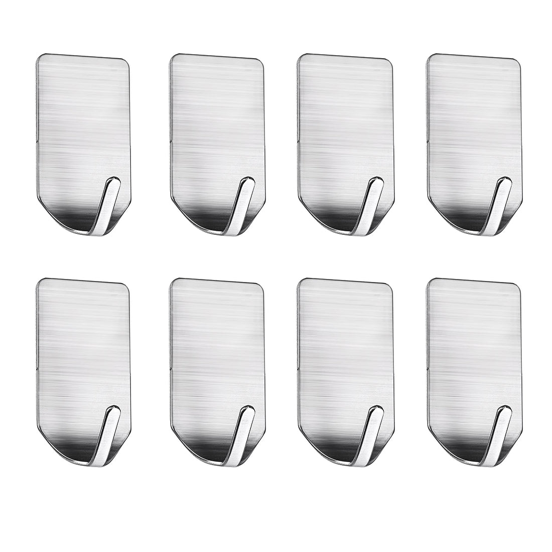 HASTHIP® Hooks for Wall Without Drilling, Stainless Steel Adhesive Wall Hanger Self Adhesive Waterproof Heavy Duty Sticky Narrow Wall Hooks (Pack 8).