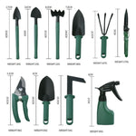 10Pcs Gardening Tools for Home Gardening Kit Set Plant Care Including Anti-Rust Trowel Fork with Portable Storage Case - Diwali Gifts for Gardeners