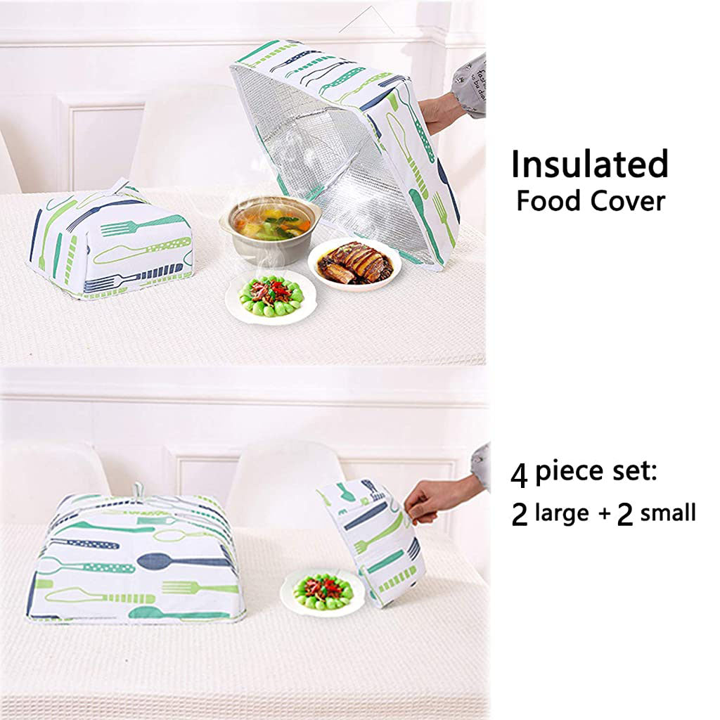 4Pc Food Covering Tent, Heat Preservation Food Covering Mesh, Foldable, Dust-Proof and Insect-Proof Table Cover, Suitable for Kitchen, Outdoor Picnic, Barbecue