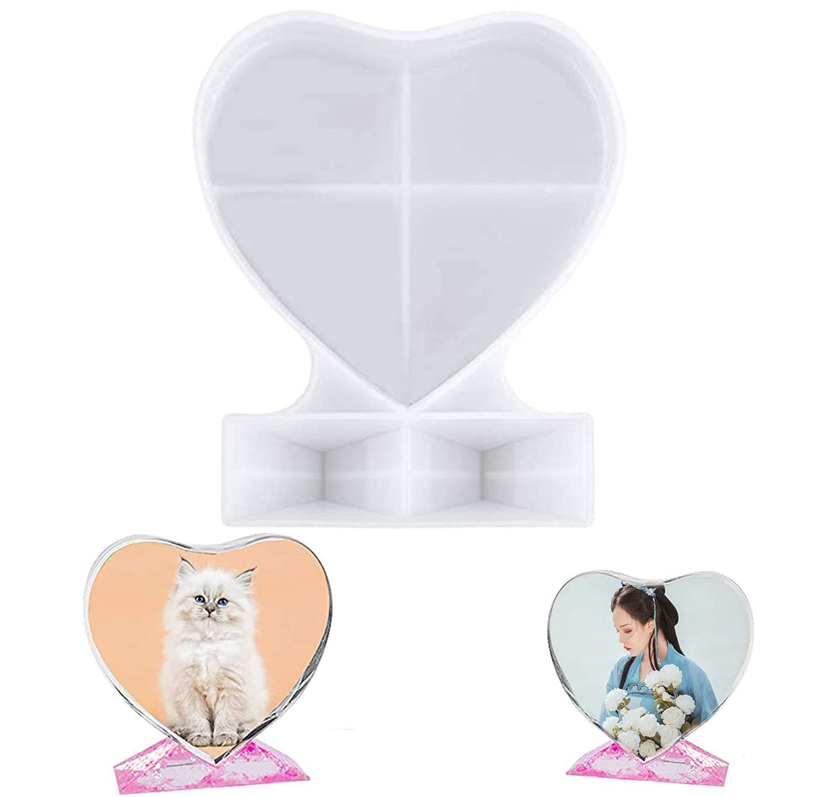 Resin Moulds for Heart Photo Frame, Love Frames Silicone Casting Mould, Epoxy Resin Art Mould for Lover Wedding Birthday Gift DIY Making Clay Crafts