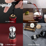 4PCS Bottle Openers Wine Bottle Opener Kit for Beer or Wine Premium Wine Opener Gift Set Includes Corkscrew Bottle Stopper Wine Pourer and Wine Ring(Gift Packaging)