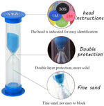 6PCS Small Sand Timer Hourglass Sandglass Sand Clock Timer 30sec / 1min / 2mins / 3mins / 5mins / 10mins(8.8cm High)