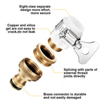 2 in 1 Set Universal Tap Connector, Tap Connector Brass Adapter Quick Release Coupling, Pipe Connector for Tap 3/4 and 1/2 inch, Universal Faucet Adapter for Garden Hose Pipe Fitting