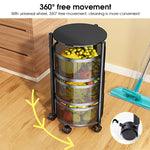 HASTHIP® 3 Layer Kitchen Rotating Trolley Portable Storage Rack, Rotating Kitchen Trolley, Kitchen Trolley with Wheels for Storage, Vegetable Storage Rack for Kitchen Living Room