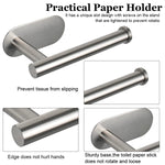 Toilet Paper Holder Self Adhesive, Thicken 304 Stainless Steel Rustproof Adhesive Toilet Roll Holder no Drilling for Bathroom, Kitchen, Washroom, Chrome Finish, 16 * 4.5 * 8.2CM (Silver)